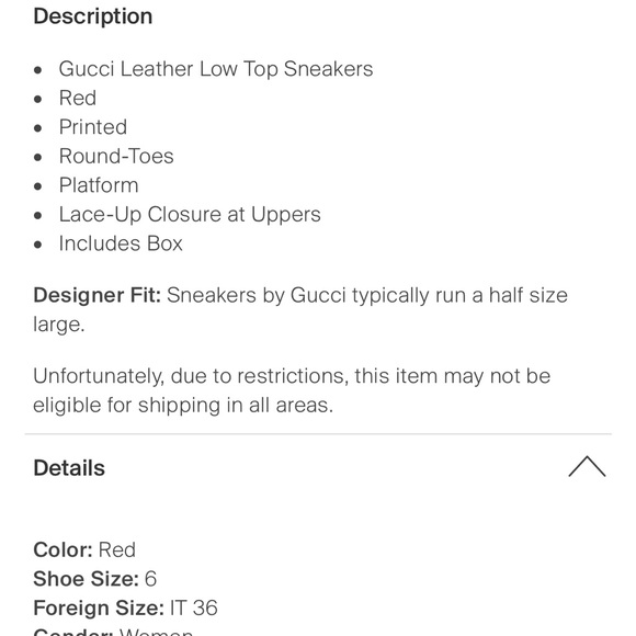 Authentic Gucci Limited Edition 
Women’s Size 6 sneakers - Picture 3 of 3